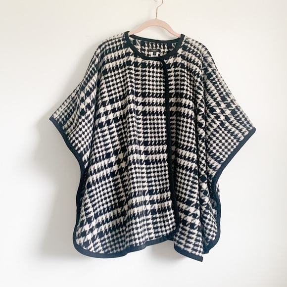 Talbots Houndstooth Cape Poncho - Picture 1 of 9